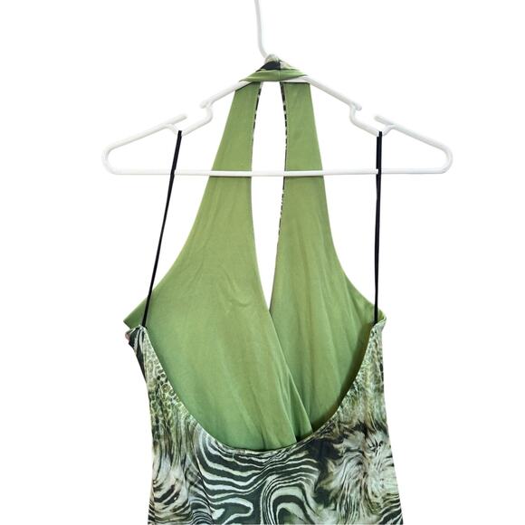 Motel Rocks Yubila Mini Dress In Mesh‎ Cheetah Green Size XL - Picture 10 of 16